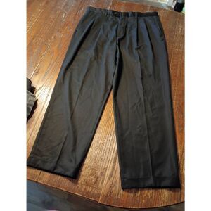 36x28 Geoffrey Beene Black Pleated Cuffed Hem Casual Dress Pants Trousers
